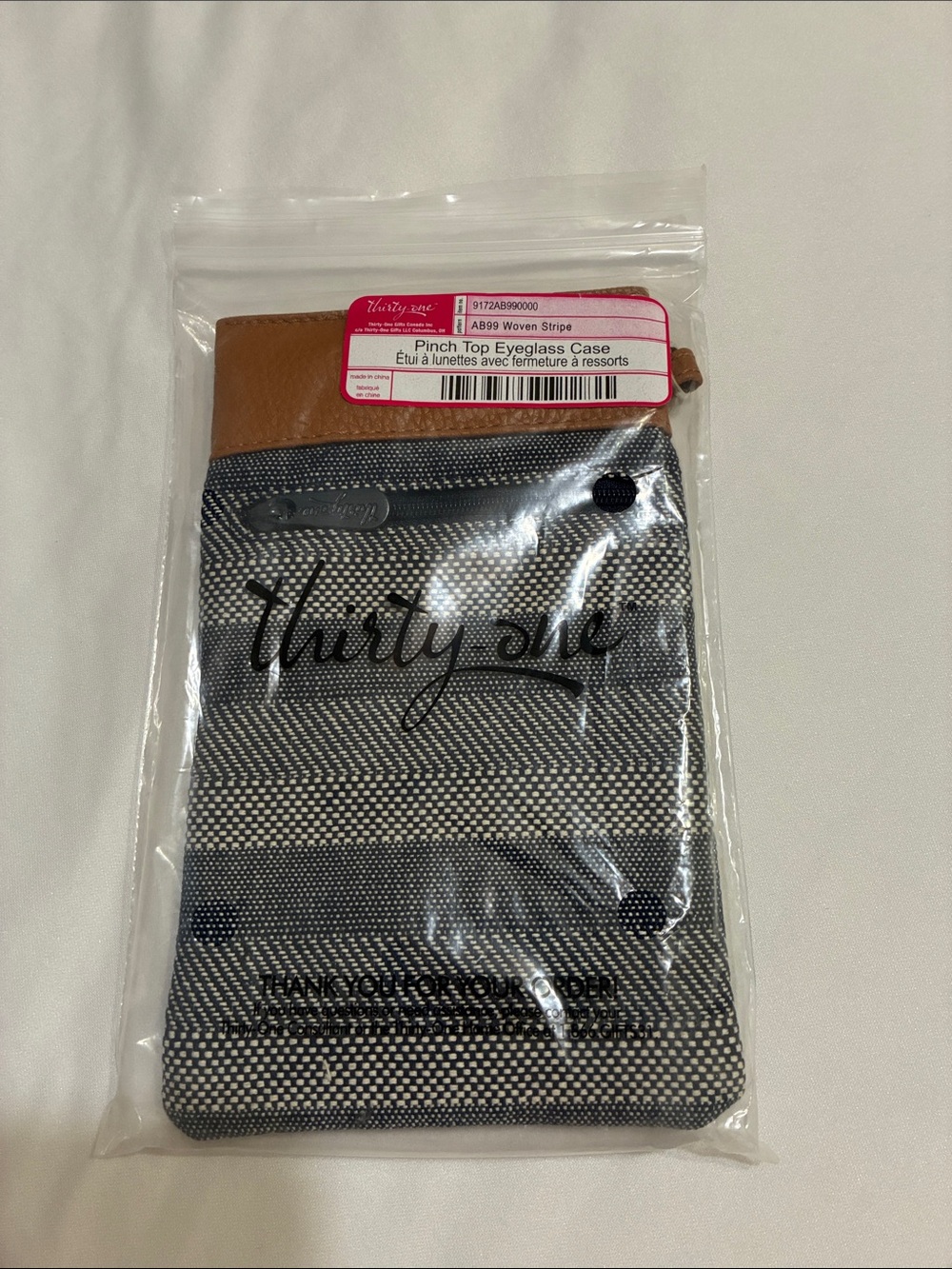 Pinch Top Eyeglasses Case Women Stripe by thirty one